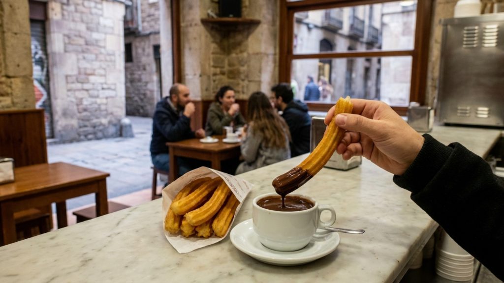¿Buscas los mejores churros con chocolate en Barcelona?