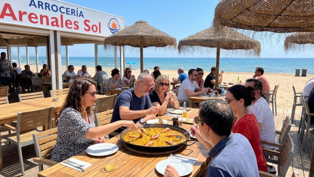 ¿Qué hace a la arrocería Arenales Sol el lugar ideal para comer en la playa?