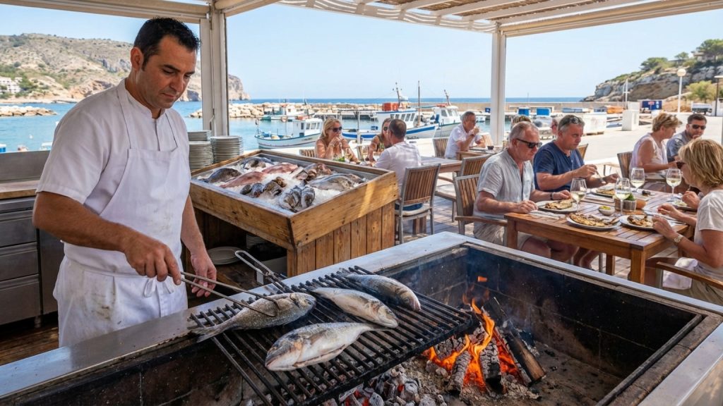 What makes grilled fish in Jávea a unique culinary experience?