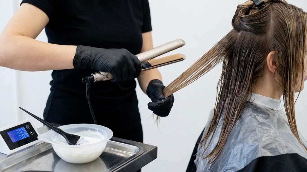 What is ionic straightening and its impact on hair structure?
