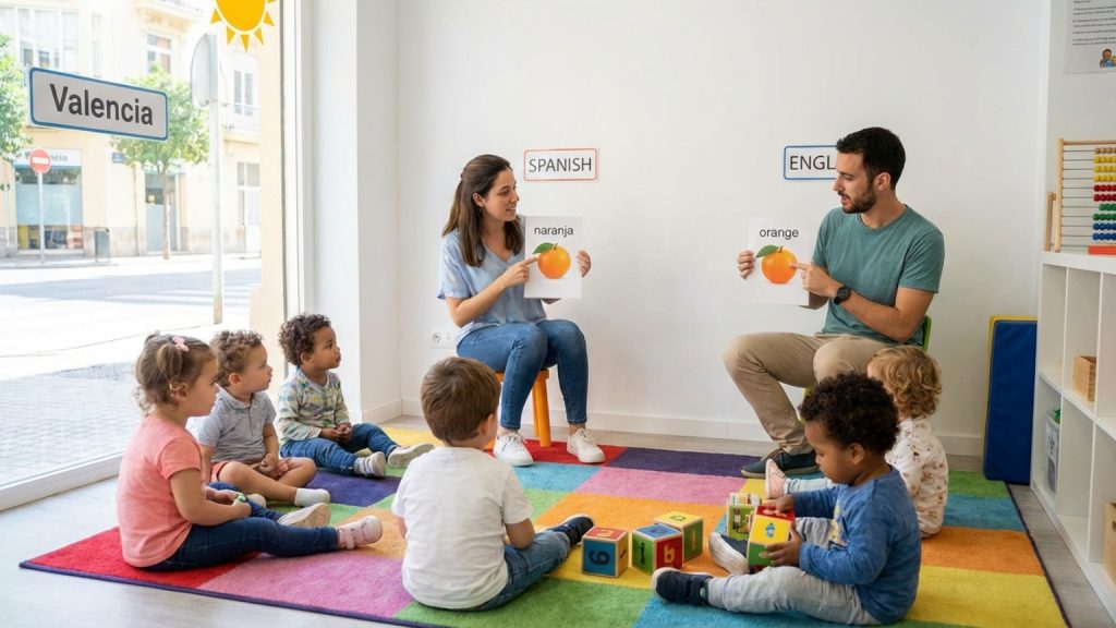 ¿Cuál es la diferencia entre una escuela infantil bilingüe y una con inglés en Valencia?