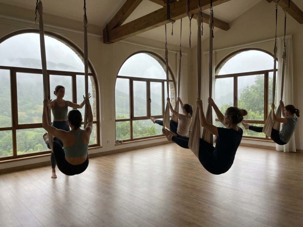 Descubre el yoga aéreo en Asturias