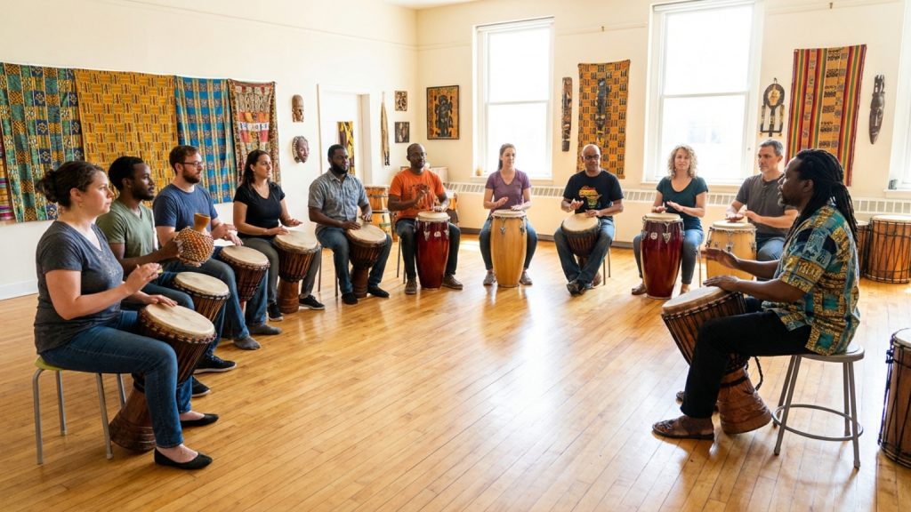 ¿Qué son los talleres musicales de percusión yoruba?