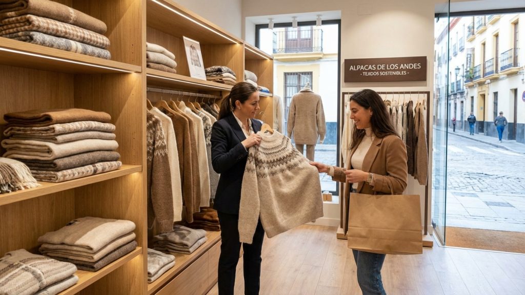 What is alpaca clothing and why is it popular in Spain?