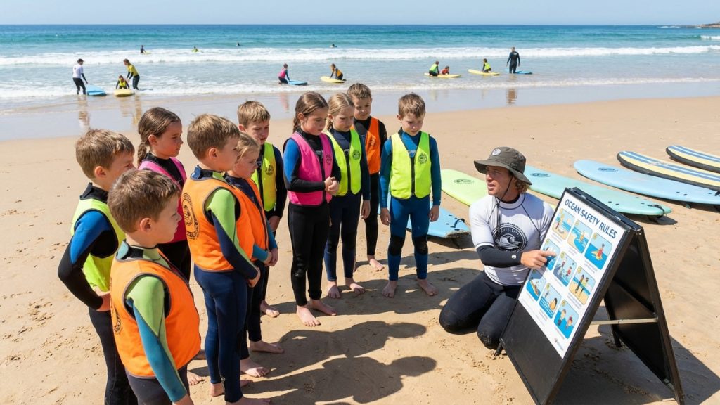What should you consider when choosing a surf school for kids?