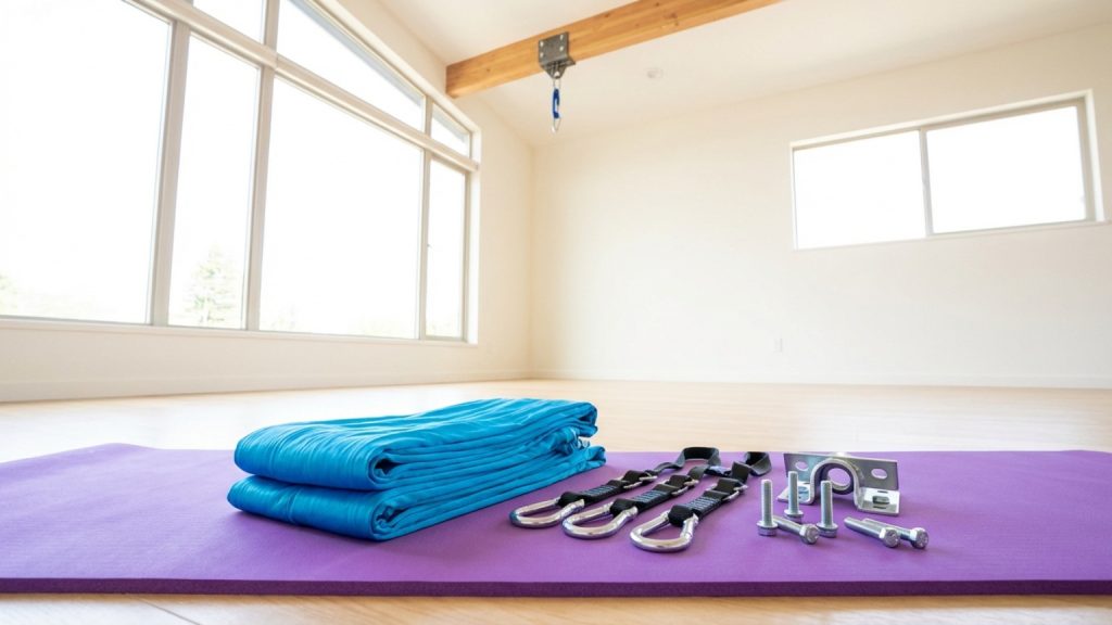 ¿Qué material necesitas para empezar a practicar aerial yoga?