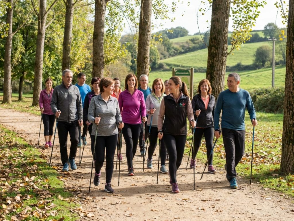 Nordic Walking para colectivos: actividad saludable