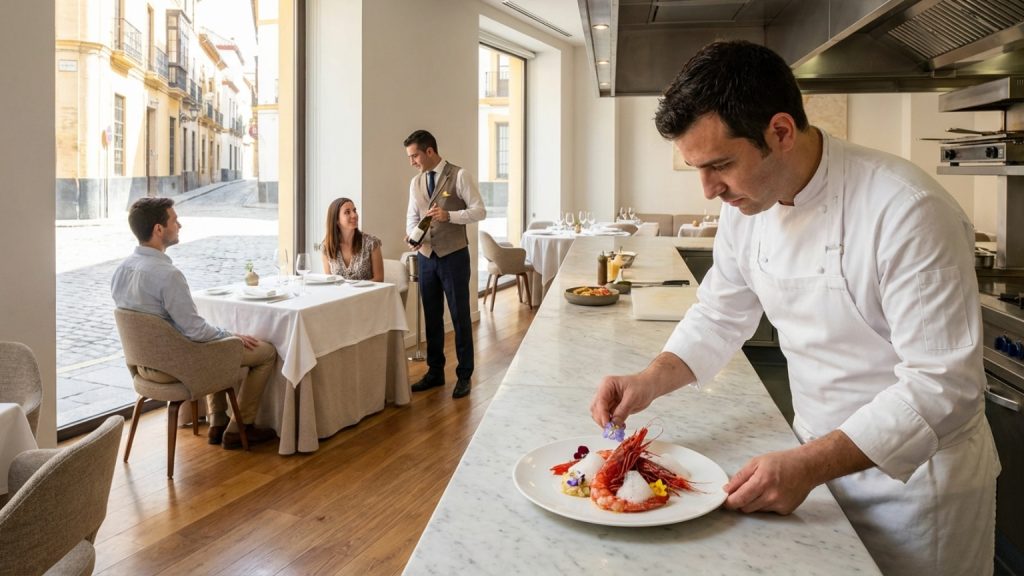 What defines a luxury restaurant experience in Spain?