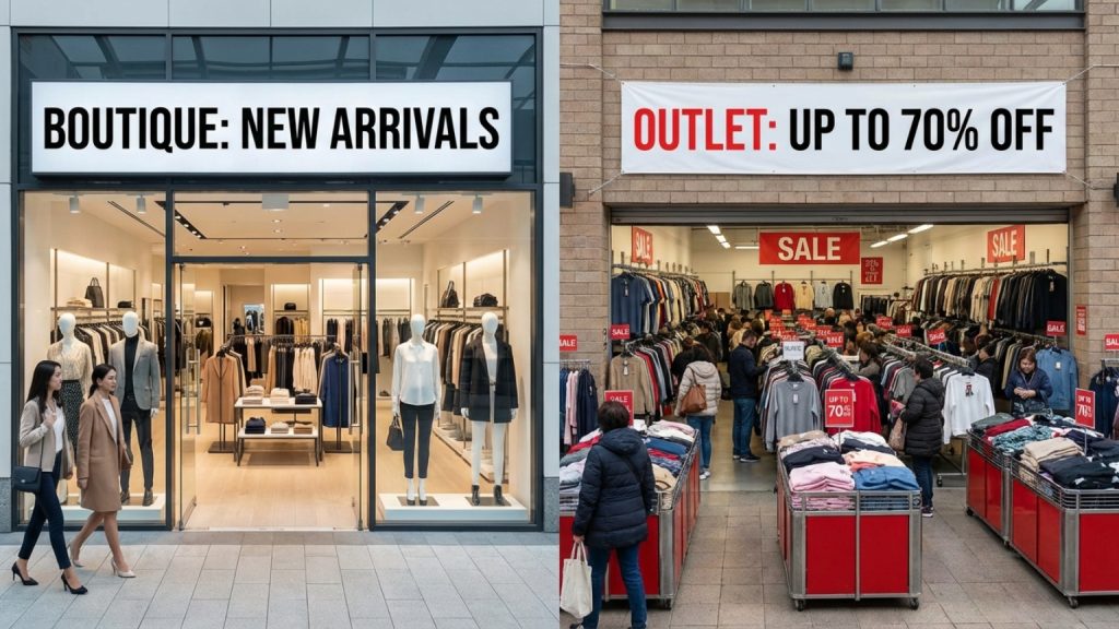 ¿Cuál es la diferencia entre una tienda de ropa outlet y una tienda de ropa convencional?
