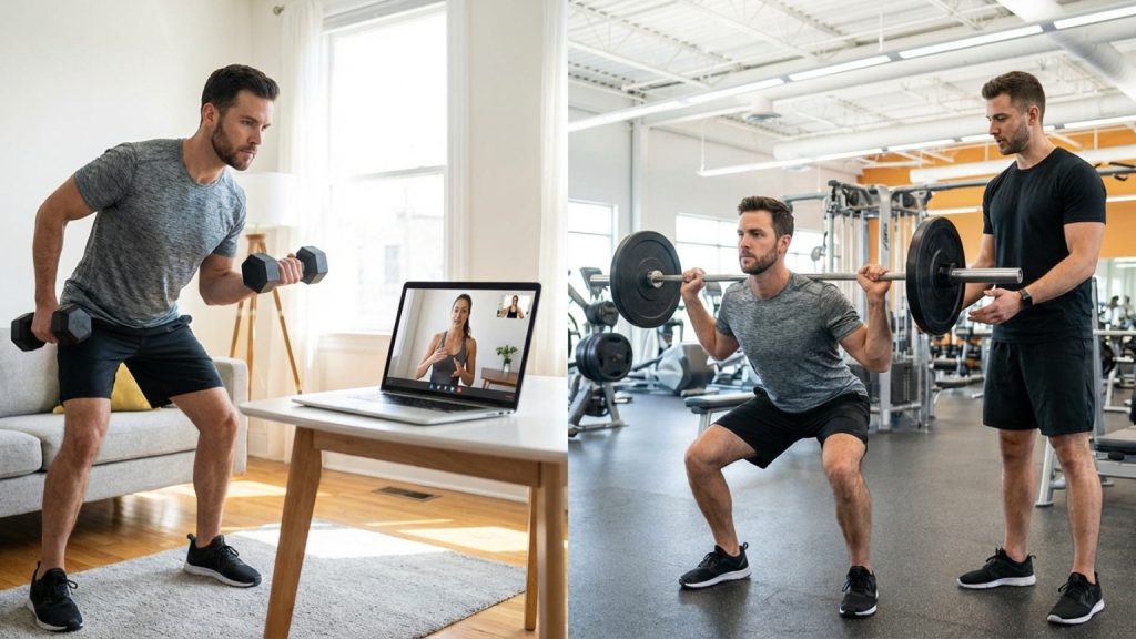 What is the difference between an online personal trainer and a traditional gym trainer?