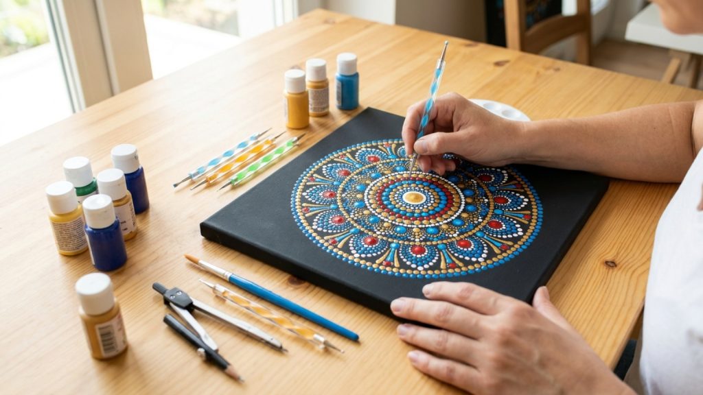 ¿Qué es el mandala puntillismo y cómo empezar a crear tus diseños?