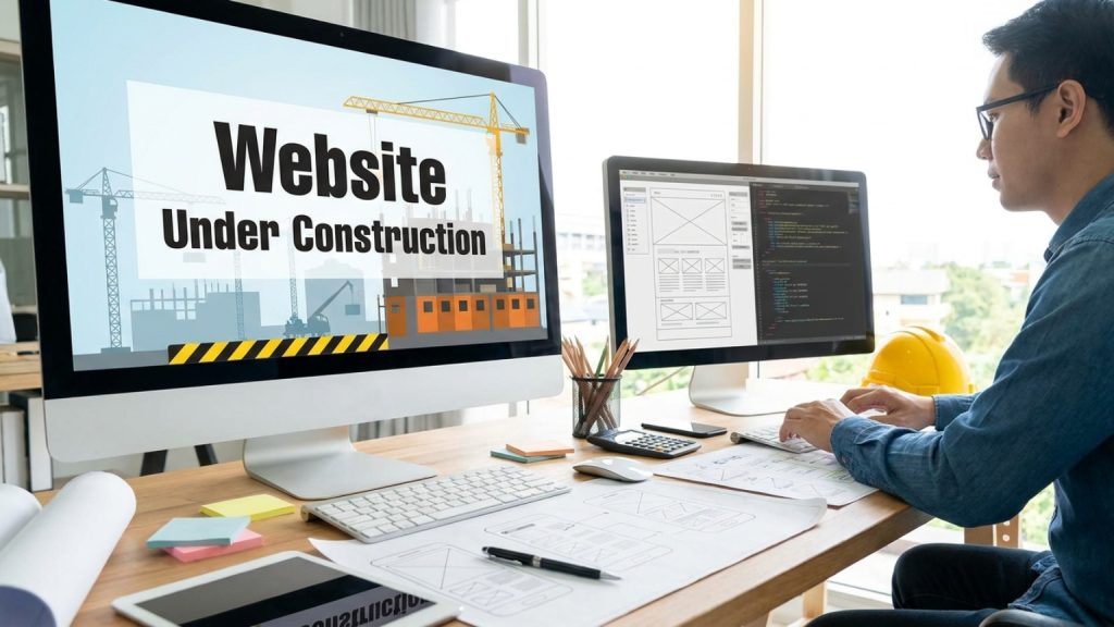 ¿Qué significa el mensaje 'se está realizando la web'?