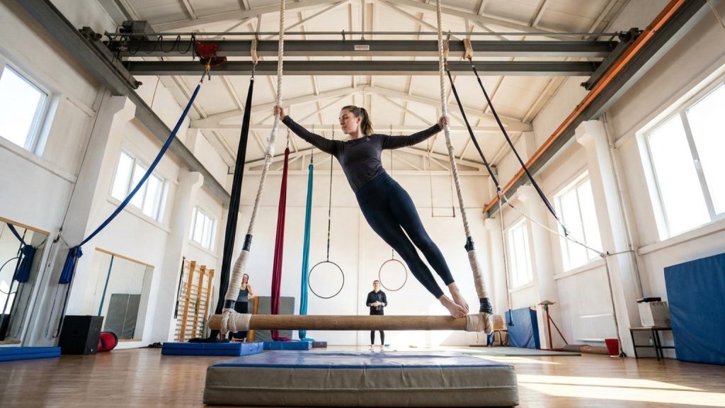 ¿Qué es el trapecio fijo en el circo y cómo se diferencia de otros aparatos?