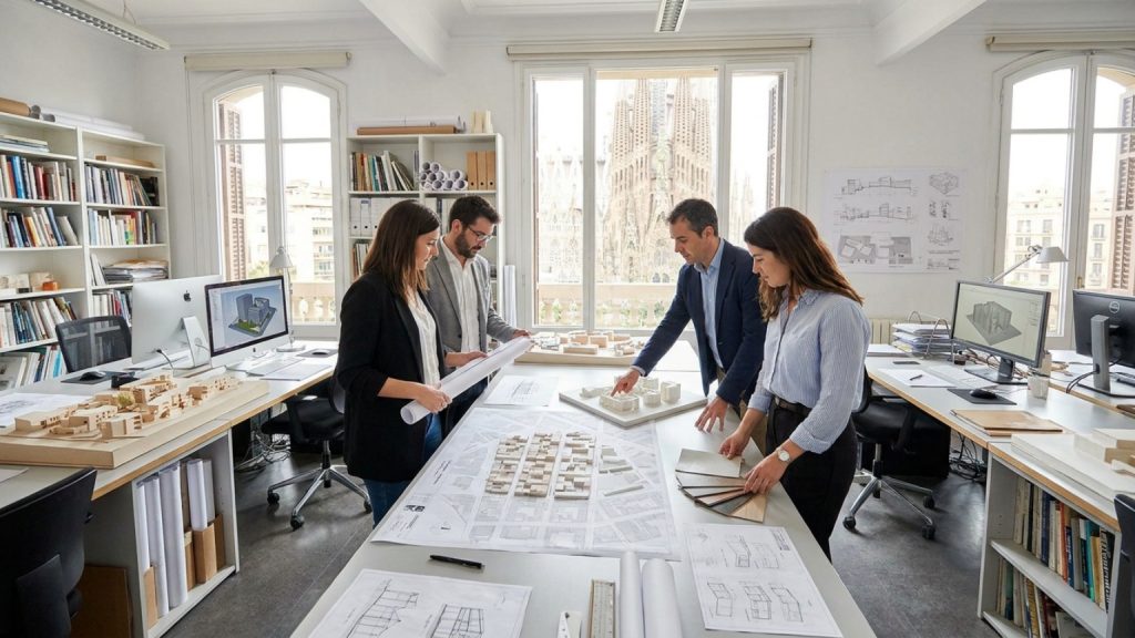 What defines an architectural studio in Barcelona?