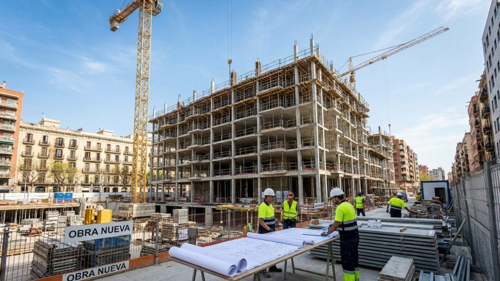 What defines new construction projects in Barcelona?