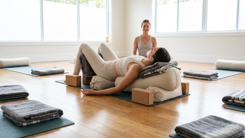 ¿Qué es el yoga restaurativo y cómo puede ayudarte a descansar?