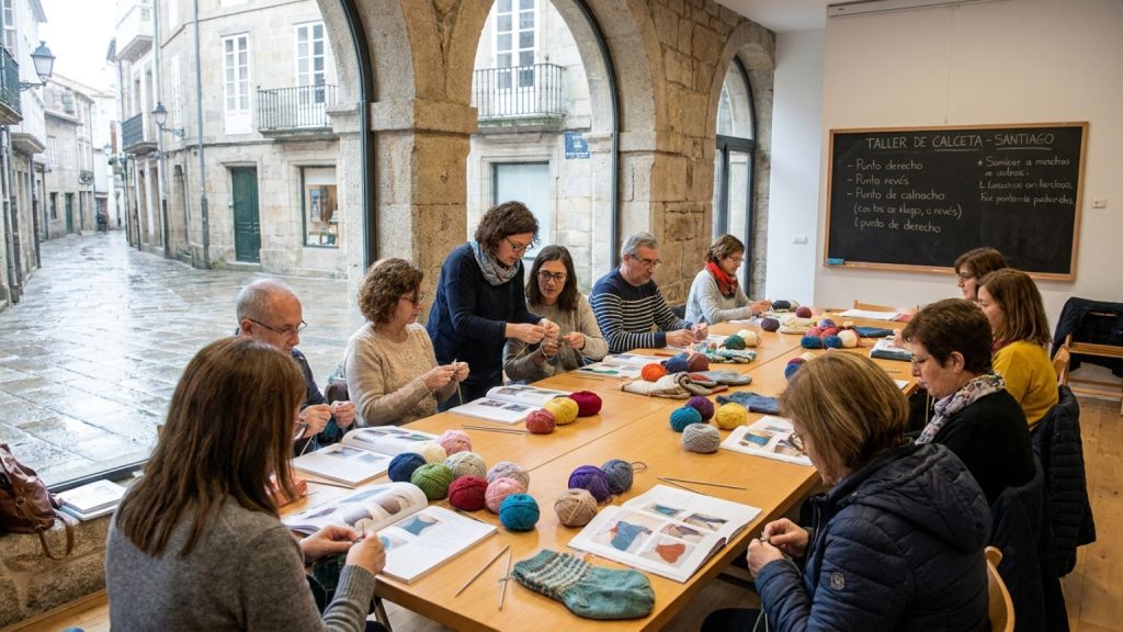 ¿Qué son los talleres de calceta en Santiago de Compostela?