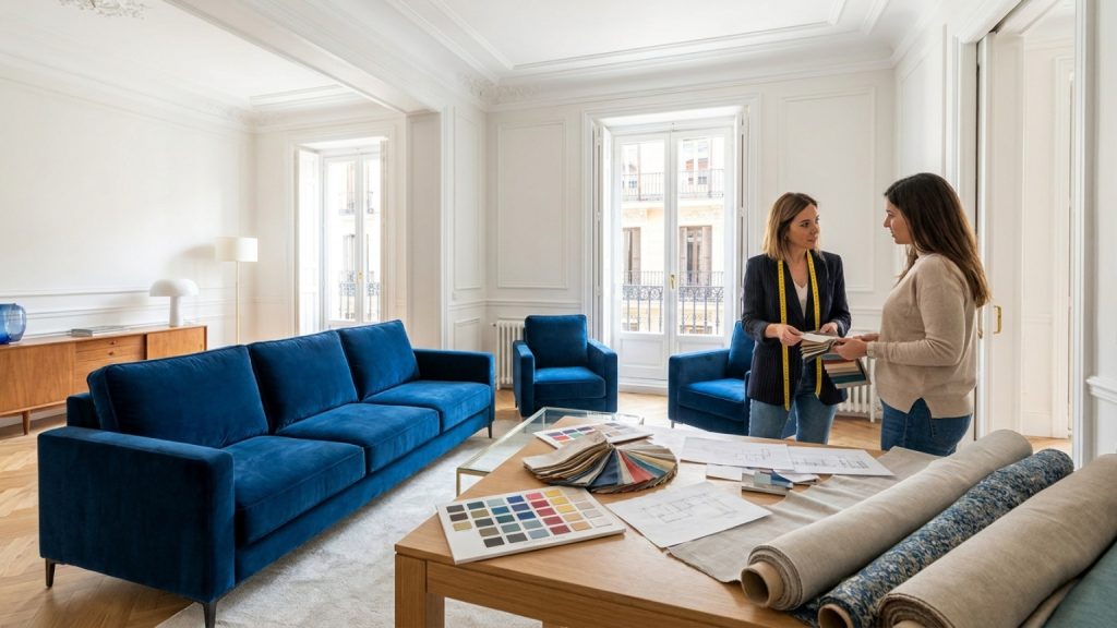 ¿Qué es el diseño de interiores con tapicería en Madrid?