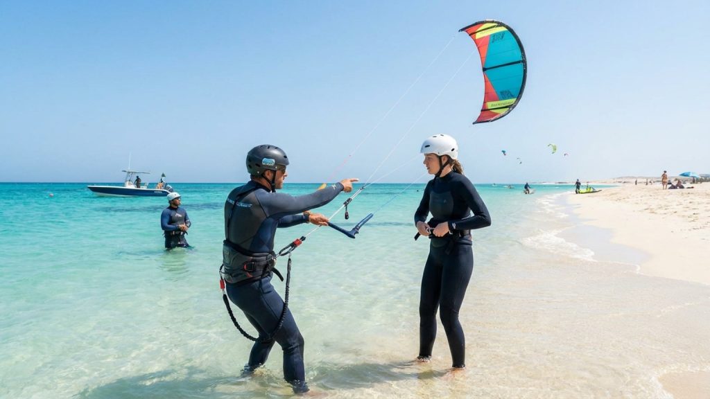 What are the benefits of private kitesurf lessons for skill development?