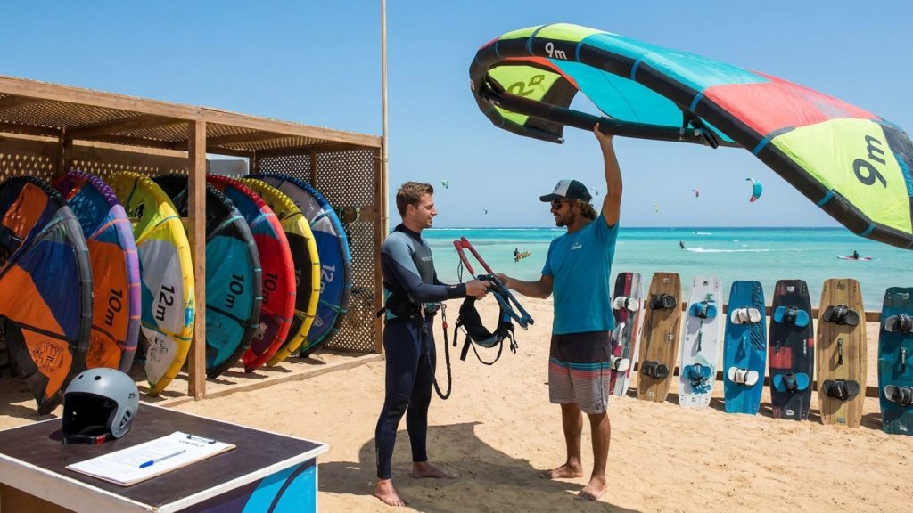 What is kitesurf equipment rental for new kitesurfers?