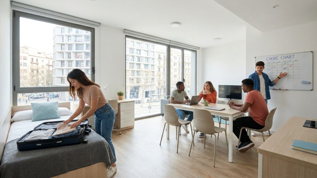 What defines suitable student accommodation in Barcelona?