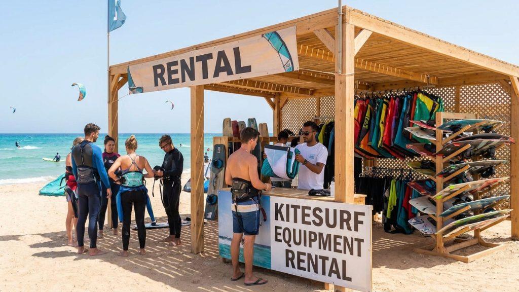 What is kitesurf equipment rental and why is it a popular choice?